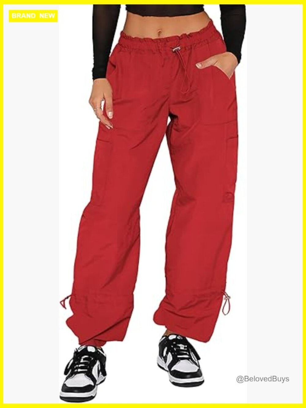 Cargo Parachute Pants Baggy Y2K Festival Rave Pants Wide Leg Casual